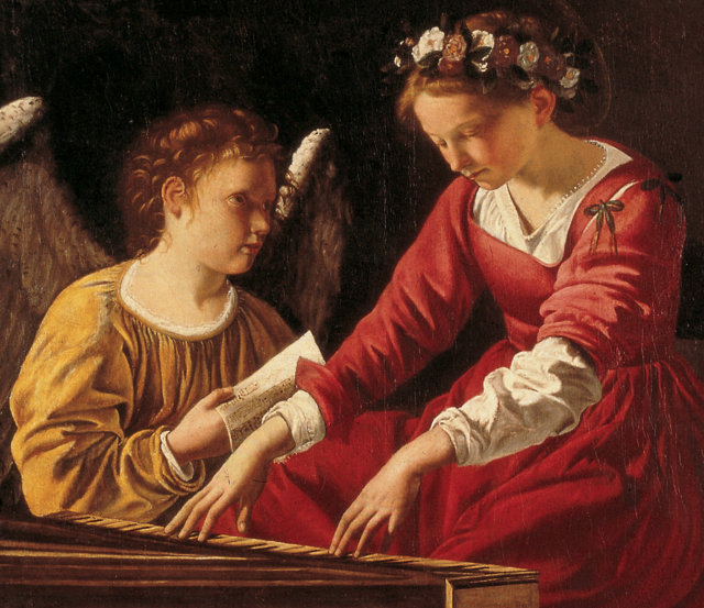 Santa Cecilia che suona la spinetta di Orazio Gentileschi.